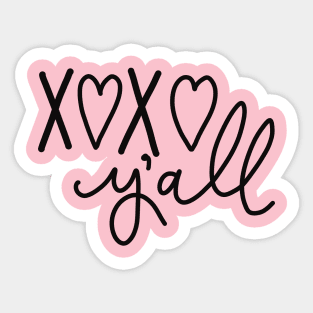 XOXO y’all Valentines Day Hearts Hugs Kisses Sticker